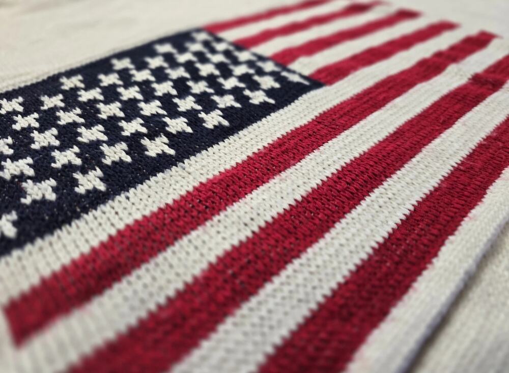 Vintage American Flag Sweater Made in USA Large